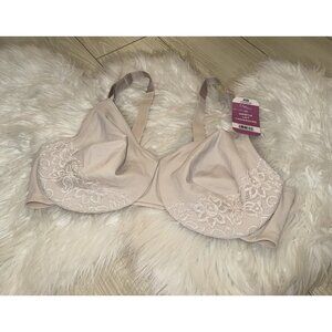 Olga GK50010 Gentle Lift Underwire Bra Unlined Lace Trim Womens 40D Beige New